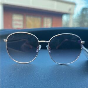 NWT Foster Grant Large Round/Circle Lens, Gold Frame Sunglasses